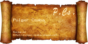 Pulger Csaba névjegykártya
